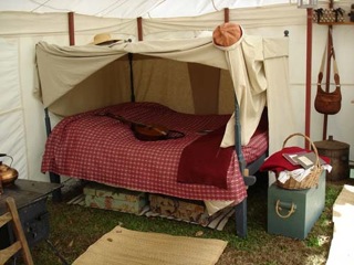 WG bed and tent reenactors